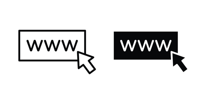 Url icon on white background, simple icons.