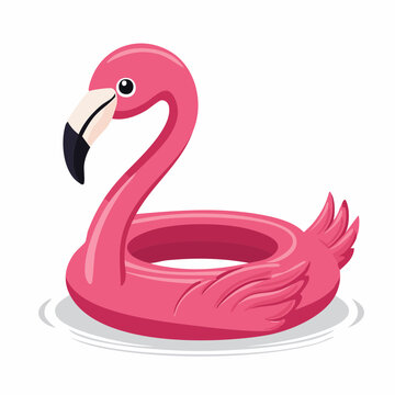 Pink Flamingo Pool Float Illustration
