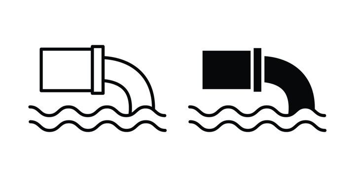 Wastewater icon on white background, simple icons.