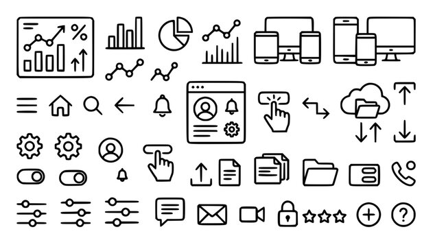 SEO Title:
UI UX user interface outline icon pack editable vector illustration isolated on white