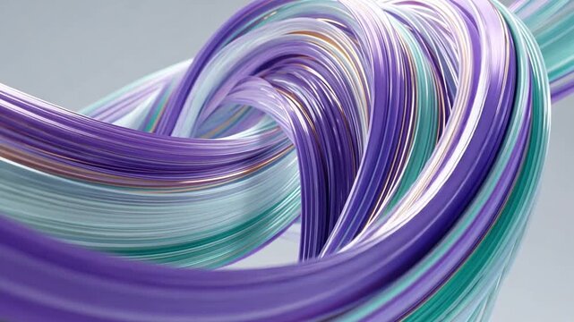 Colorful Twisted Wires in Abstract Form with Smooth Curves