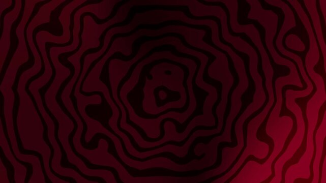Dark red wavy concentric circles pattern with layered shadows, ideal for backgrounds, digital designs, textiles, and hypnotic visuals.