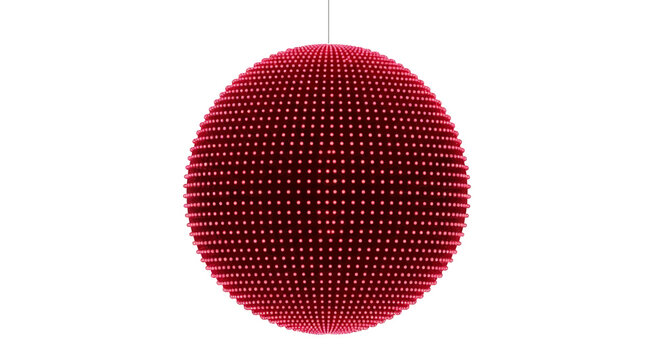 Red led sphere light fixture