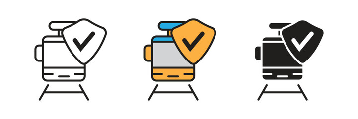 Electric train icon with check mark.Electric train icon © sunaerih