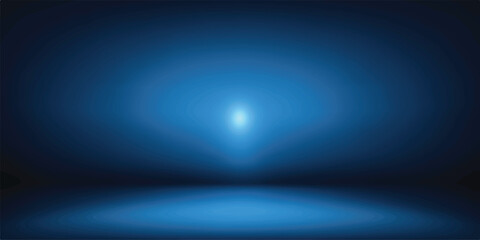 Fototapeta premium Abstract blue studio background with subtle spotlight abstract background