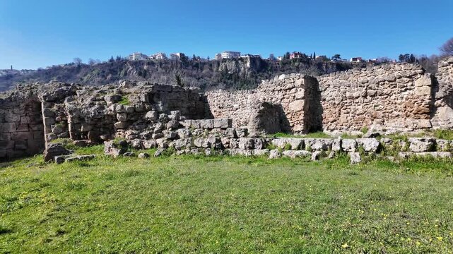 Ruins of Ancient Edessa at Archaeological Site of Longos, Central Macedonia, Greece