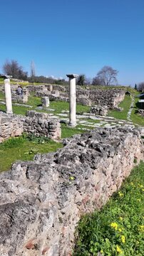 Ruins of Ancient Edessa at Archaeological Site of Longos, Central Macedonia, Greece