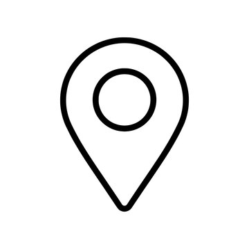 Minimal location pin icon with simple shape and center circle. Clean flat SVG design ideal for maps, navigation, GPS, travel apps, and location-based services.