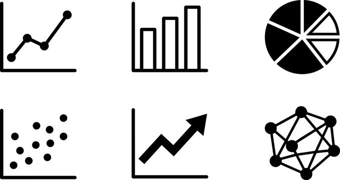 Data Analytics and Statistics Icons Set. Vector