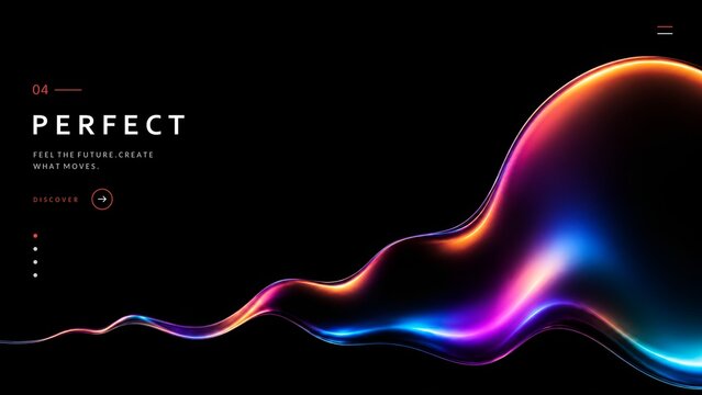 Abstract Liquid Ribbon Shape for Futuristic Hero Section
