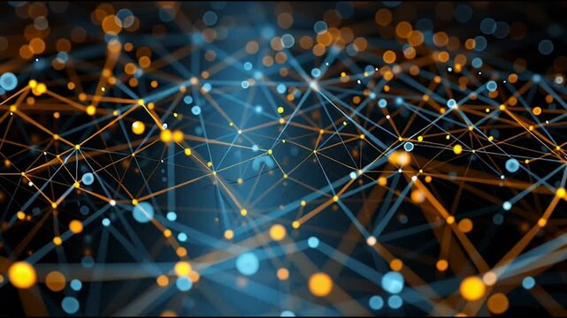 Global network on Earth concept Abstract business connection of lines from nodes It is connected to endless nodes and represents the innovation of communication in the networking