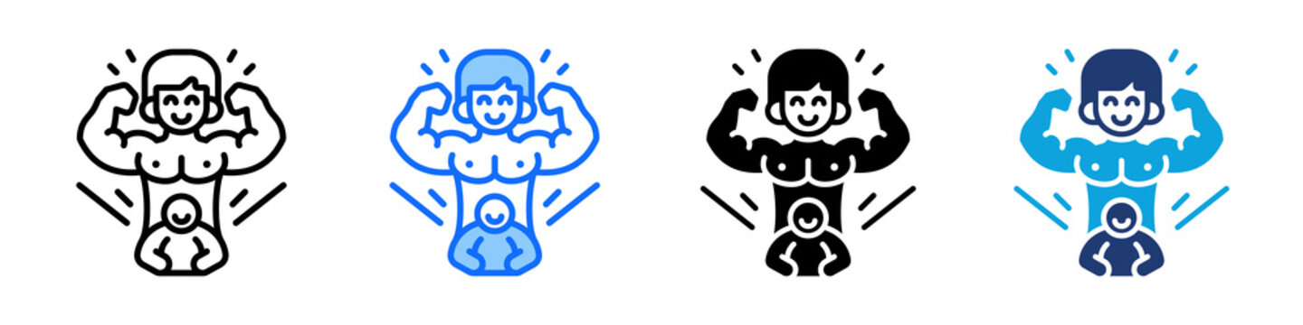 Inner Strength Icon Set Multi Style Vector Illustration