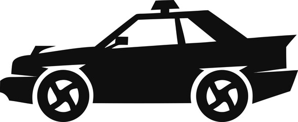 Police Car Silhouette, Law Enforcement Vehicle Icon, Black Police Car, Emergency Response © Sawmraj