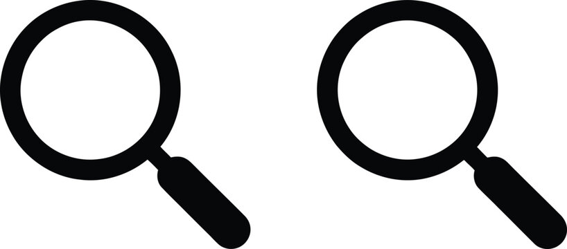 Search icon, magnifying glass icon vector illustration with modern flat style for website navigation and digital interface design