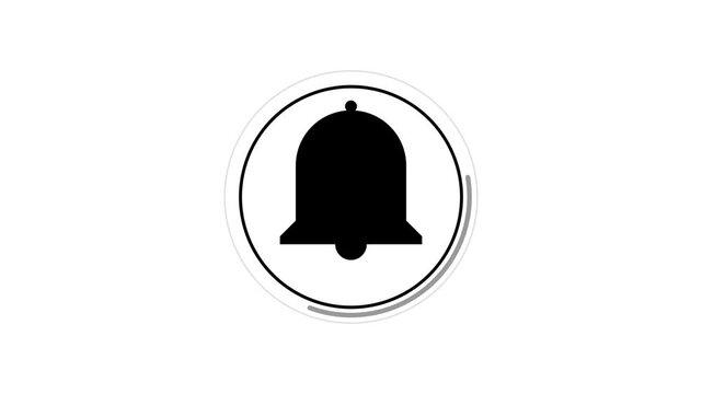 Black Notification Bell Icon in White Circle