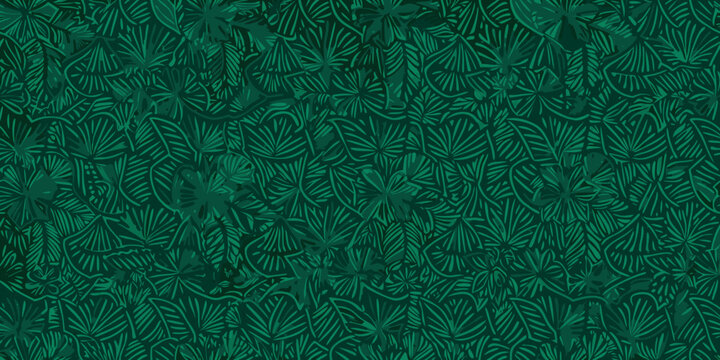 seamless dark green foliage pattern with subtle contrast tropical leaf background
