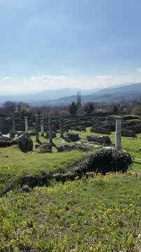 Ruins of Ancient Edessa at Archaeological Site of Longos, Central Macedonia, Greece