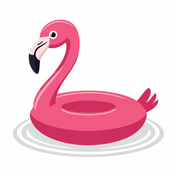 Pink Flamingo Pool Float Illustration
