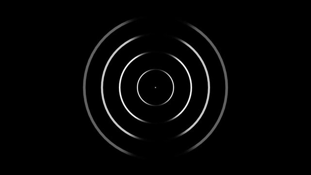 Abstract neon circle radio waves looping background. Abstract neon radio waves signal.Radio wave signal, radar concept.Radio waves seamless animation background video with alpha chanel.4k