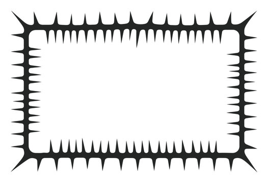 Black spiky rectangular border frame with sharp thorns