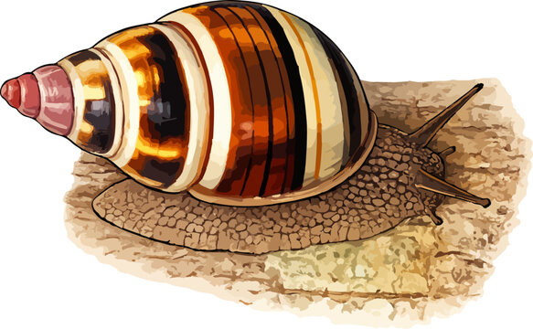 Liguus fasciatus illustration art