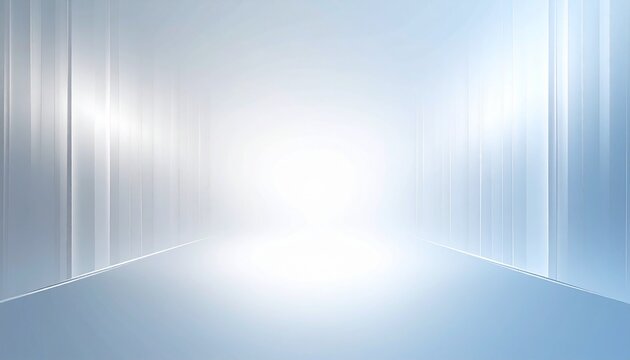Futuristic clean laboratory stage background with white and light blue light stripes　サイエンスや実験室をイメージした白と薄青の近未来的でクリーンな空間背景　イラスト