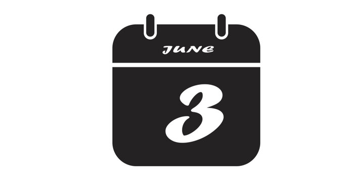Complete set of minimalist calendar icons featuring daily dates from 1 to 31 for the months of June 2026
