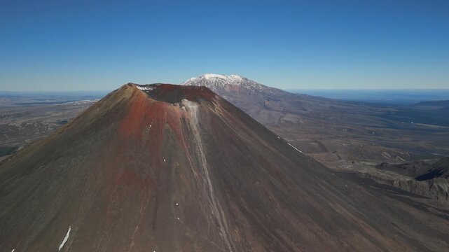 Aerial Mount Ngauruhoe Volcano Cone Tongariro Crossing New Zealand