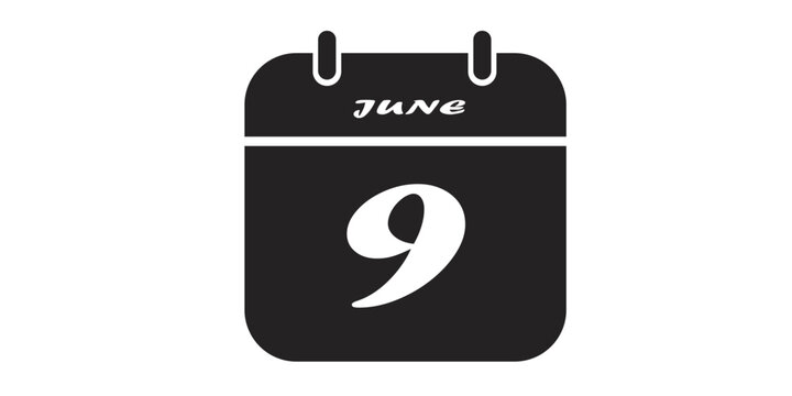 Complete set of minimalist calendar icons featuring daily dates from 1 to 31 for the months of June 2026