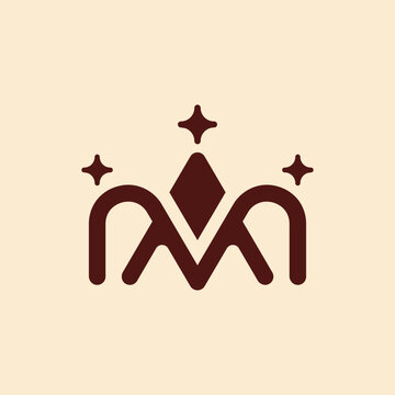 Simple Luxury Crown And Letter MA Logo