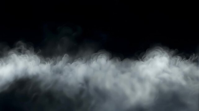 White smoke background on black for dramatic effect or overlay Full HD 4K　ドラマチックな効果やオーバーレイのための黒背景の白い霧