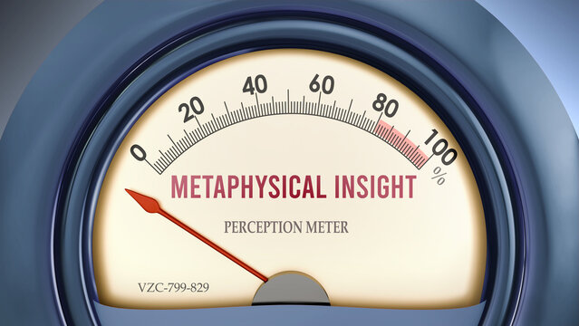 Metaphysical Insight that hits less than zero, showing an extremely low level of metaphysical insight, none of it, insufficient. Minimum value, lack of metaphysical insight. ,3d illustration