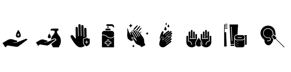 Fototapeta premium Hygiene vector icon. Wash hands illustration sign. purity symbol. Disinfection logo.