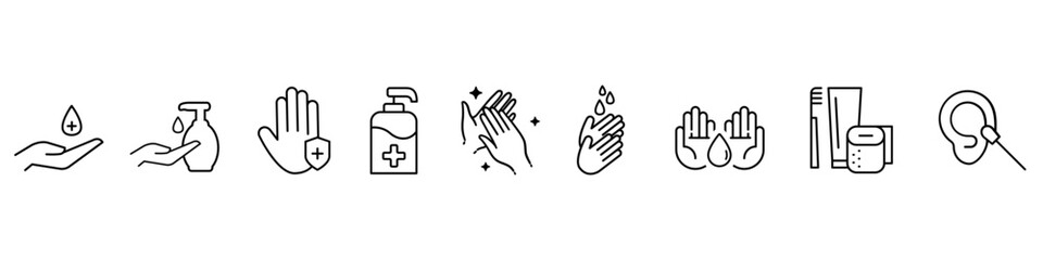 Obraz premium Hygiene vector icon. Wash hands illustration sign. purity symbol. Disinfection logo.