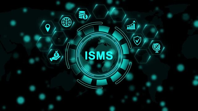Isms standards quality control concept, International Organization for Standardization. Assurance and warranty business technology. Animation
