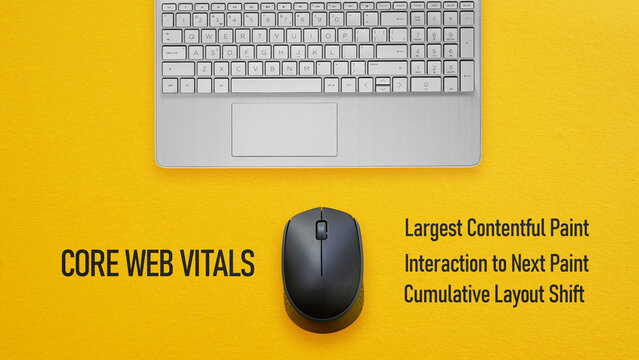 Core Web Vitals CWV Performance Metrics with Largest Contentful Paint LCP, Interaction to Next Paint INP and Cumulative Layout Shift CLS for SEO and Website Optimization