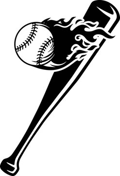 Baseball svg, Flaming baseball svg, Baseball bat vector