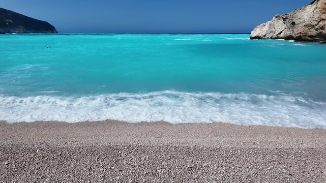 Amazing Panorama of Lefkada Coastline near Porto Katsiki beach, Ionian Islands, Greece