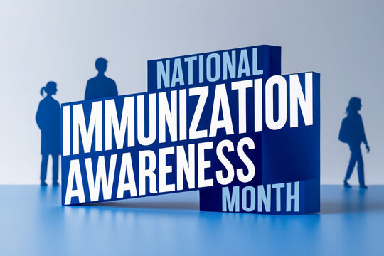 Banner poster national immunization awareness month vaccination viruses and infections AI Generative