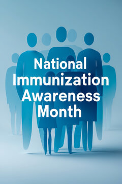 Banner poster national immunization awareness month vaccination viruses and infections AI Generative