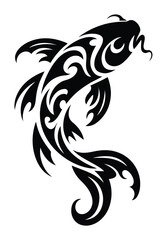 Obraz premium Tribal Koi Fish Vector Illustration