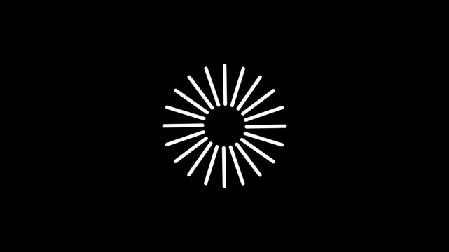 Loading wheel animation on transparent Background .  Animated spinning load icon. Animated circle loading gif video icon. concept with alpha channel. Loading circle animation 4k video