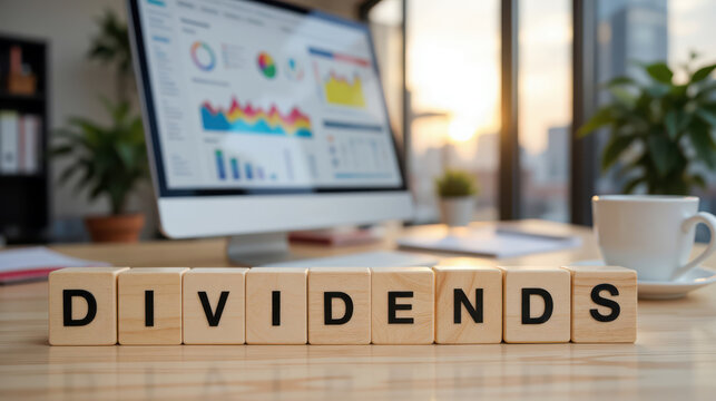 Monthly payout income with dividends for long term investors, useful for stock yield lessons, retirement income articles, ETF comparison pages about earning cash from shares