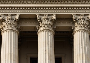 Obraz premium Detailed close-up of ornate classical architecture reflecting the historical revival of culture, knowledge, and symmetrical design principles ,revival ,marble ,capital