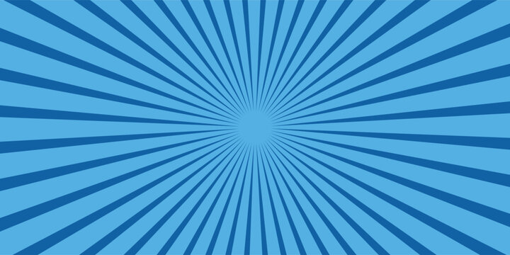 Retro comic rays blue dots background