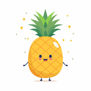 Cute Kawaii Pineapple Character