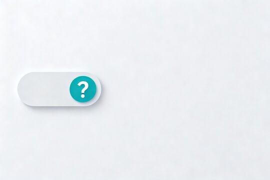 Toggle switch with question mark on white background