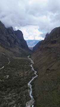 Huaraz, Peru: Footage of the valley leading to the laguna paron in Caraz, Huaraz region, Peru in the cordillera blanca in the Andes mountain range