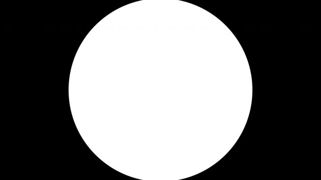 Circle Shape Film Matte Overlay increasing size Animation. Circular element Film Frame. Geometric rhomb design symbol border.