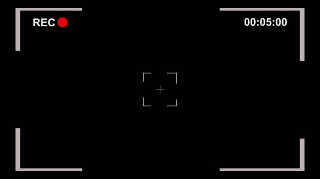 Minimalist Camera Recording Viewfinder Overlay with Timer and REC Indicator